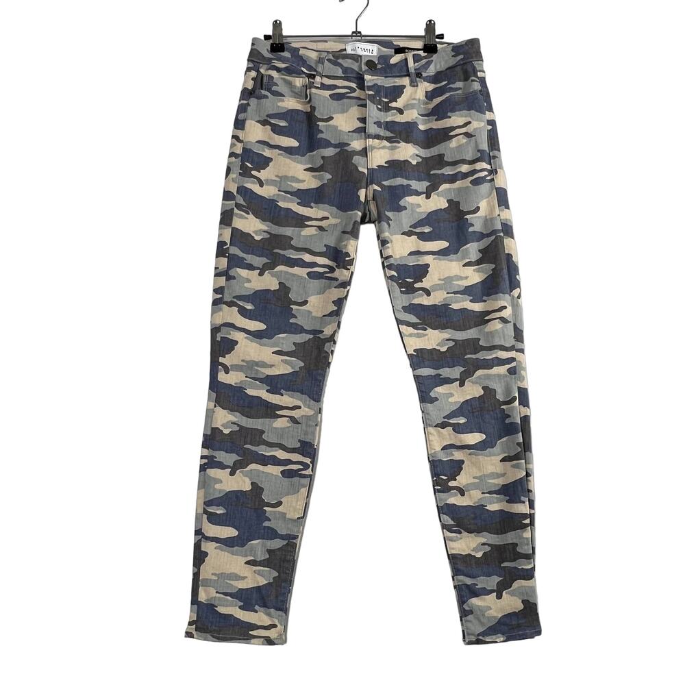 Parker Smith Skinny Ankle Jeans Camouflage Blue Tan Gray Womens 29 Waist